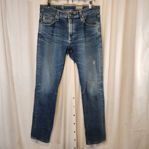 AG Adriano Goldschmied Jeans Mens 32R Blue Everett Slim Straight Denim 360